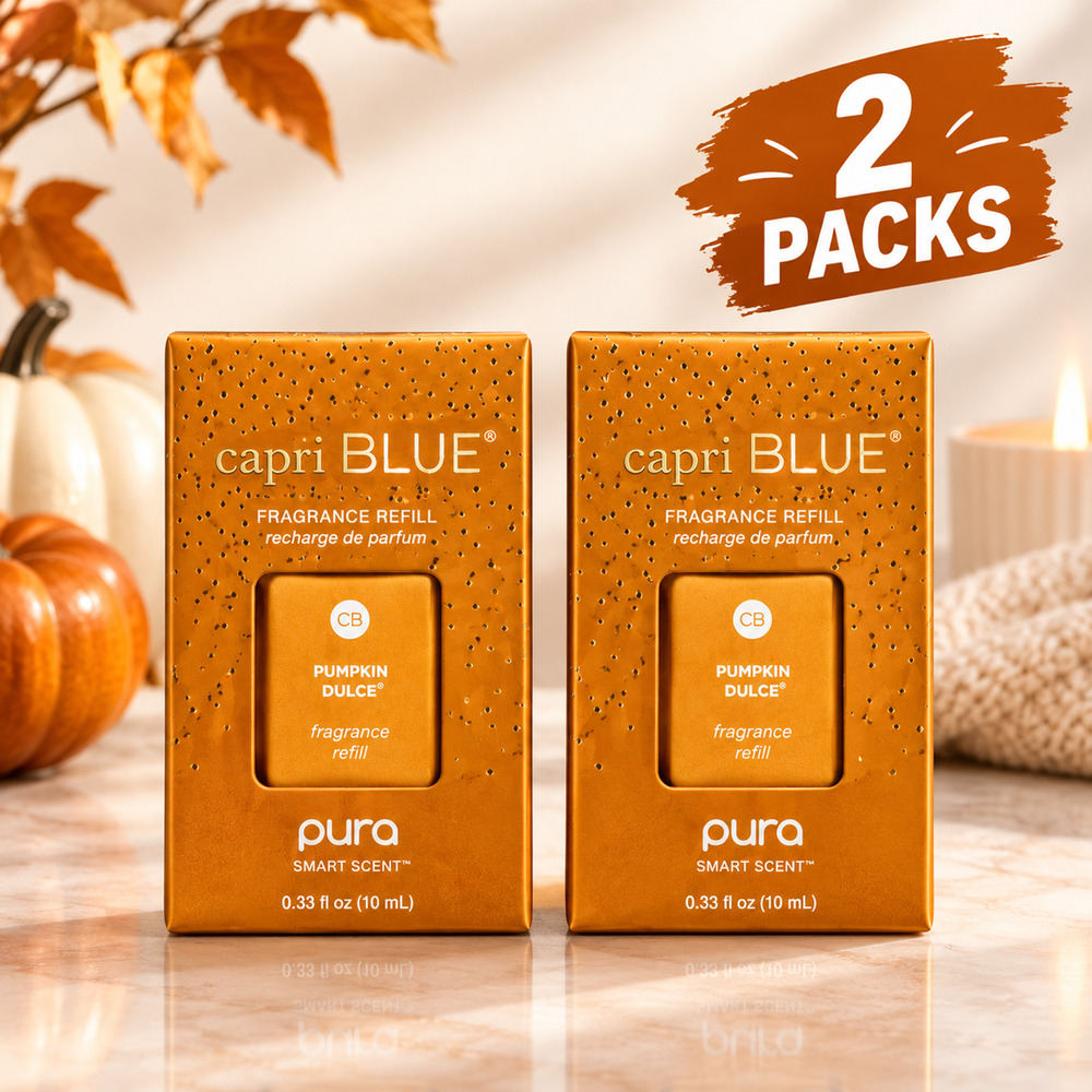 2 Pack Capri BLUE Pumpkin Dulce Pura Smart Scent Refill 0.33 oz
